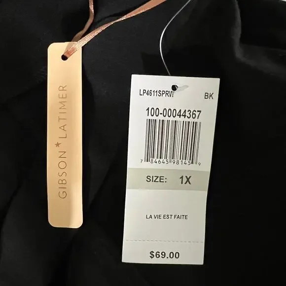 Gibson Latimer La Vie Est Faite Skinny Slack Pants Womens Plus Size 1X Black NWT - Picture 5 of 7